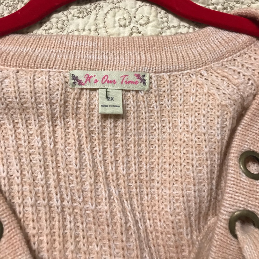 Lace front sweater